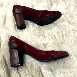 2 1/2 in sturdy burgundy heels